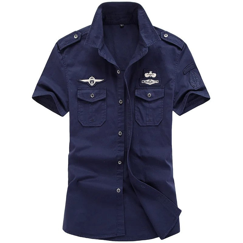 Military Style Cotton Shirt