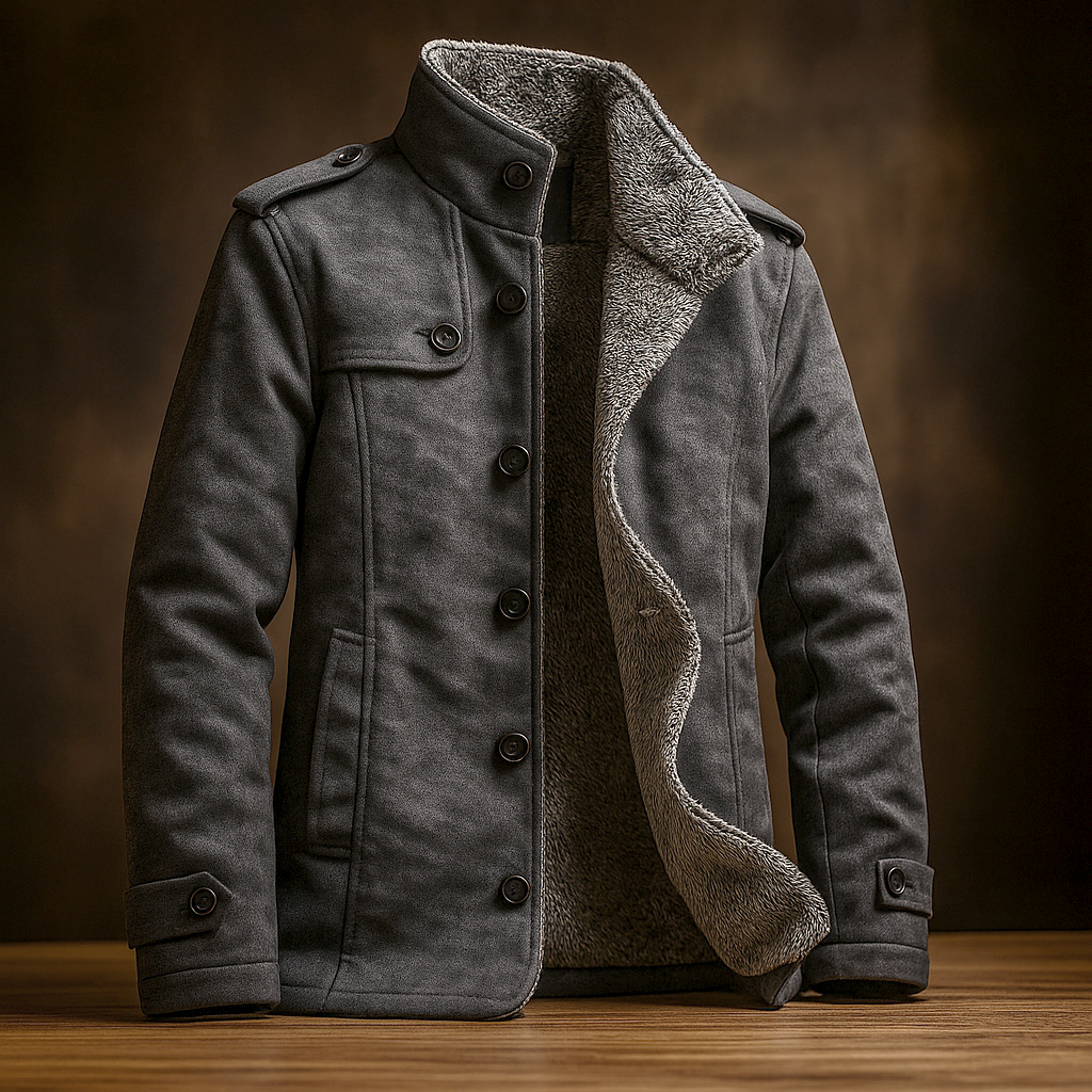 Men's Faux Fur Collar Overcoat