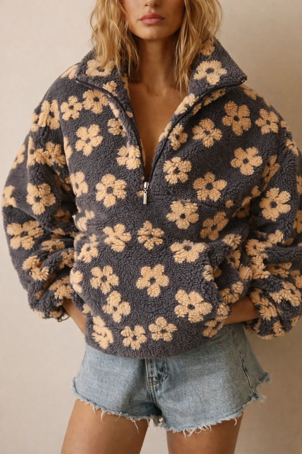 Floral Luxe Zip Hoodie