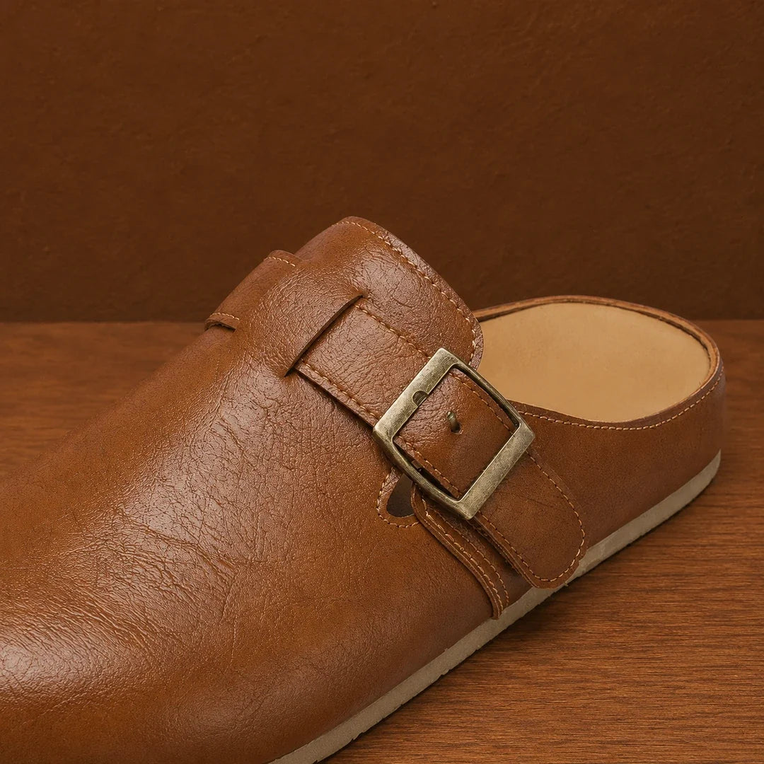 Unisex Leather Cork Clogs