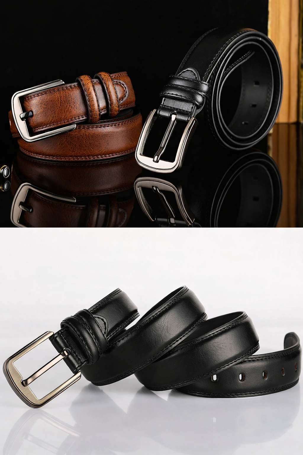Cowskin Leather Men's Belt
