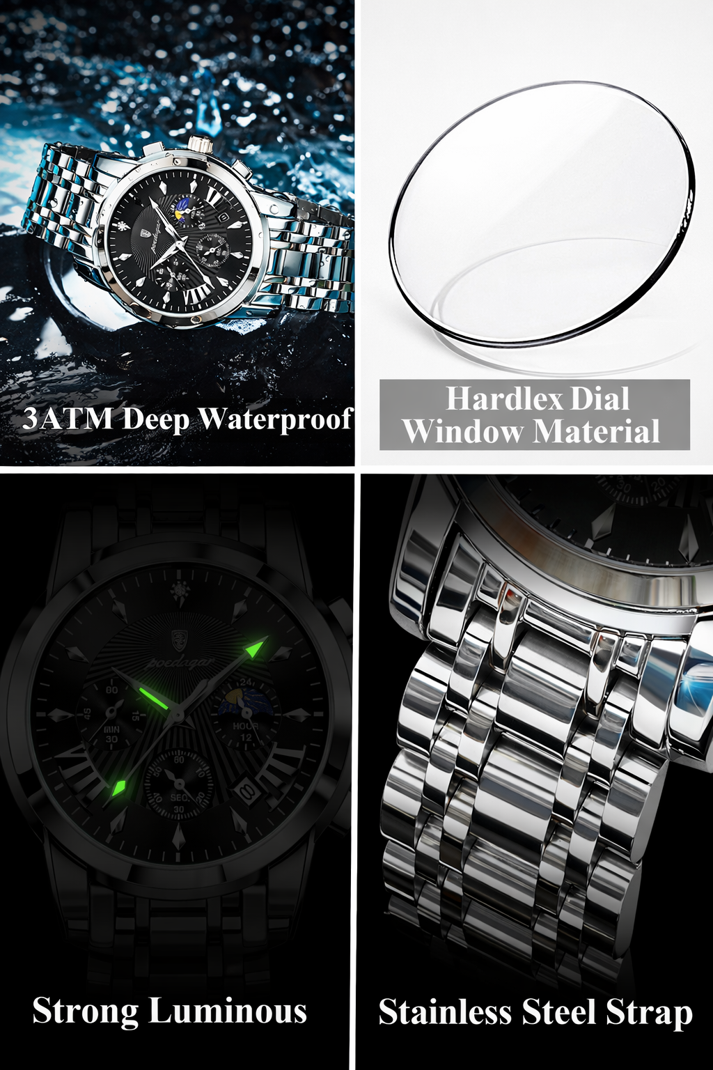 Tactical Stainless Steel Wristwatch