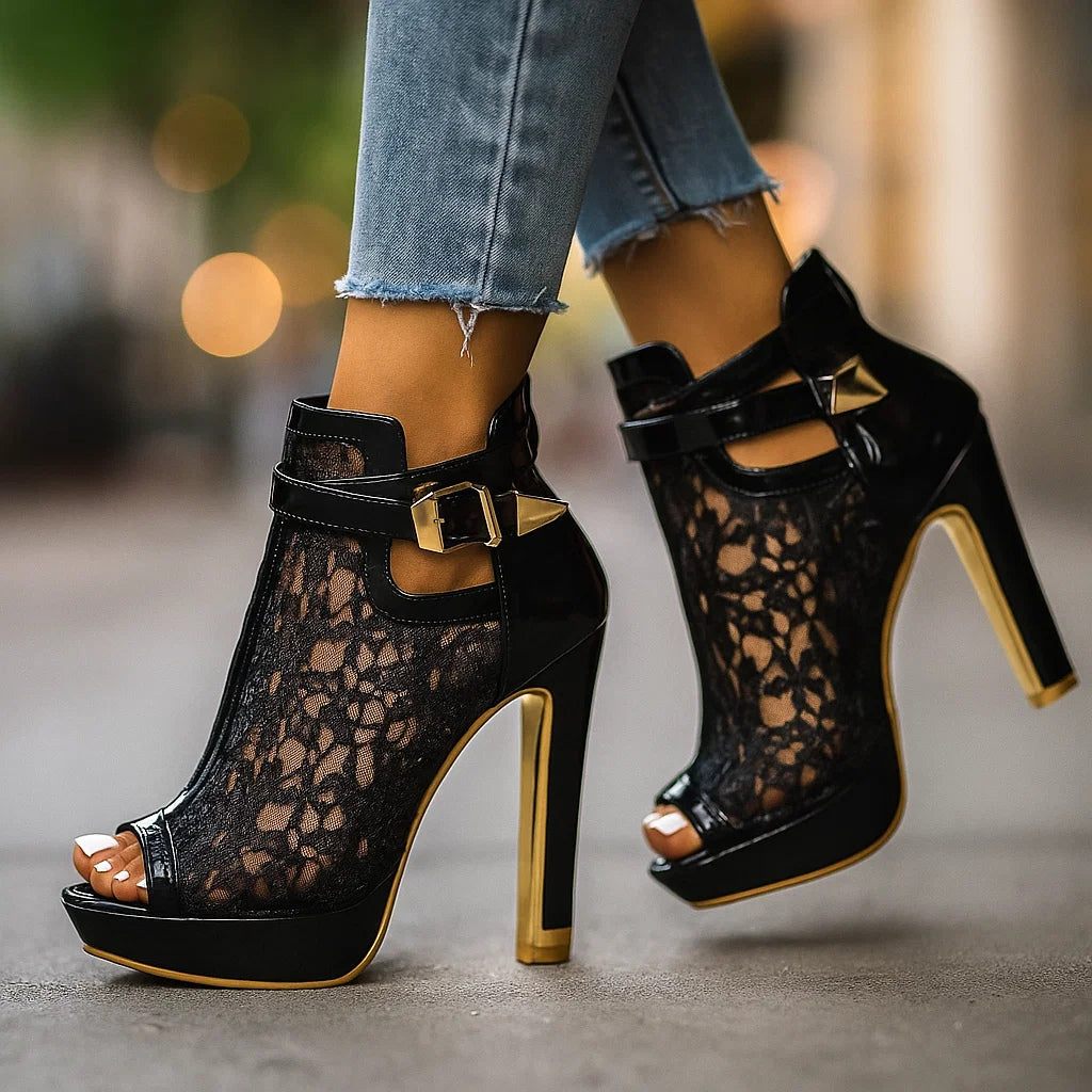 Peep Toe Stiletto Boots