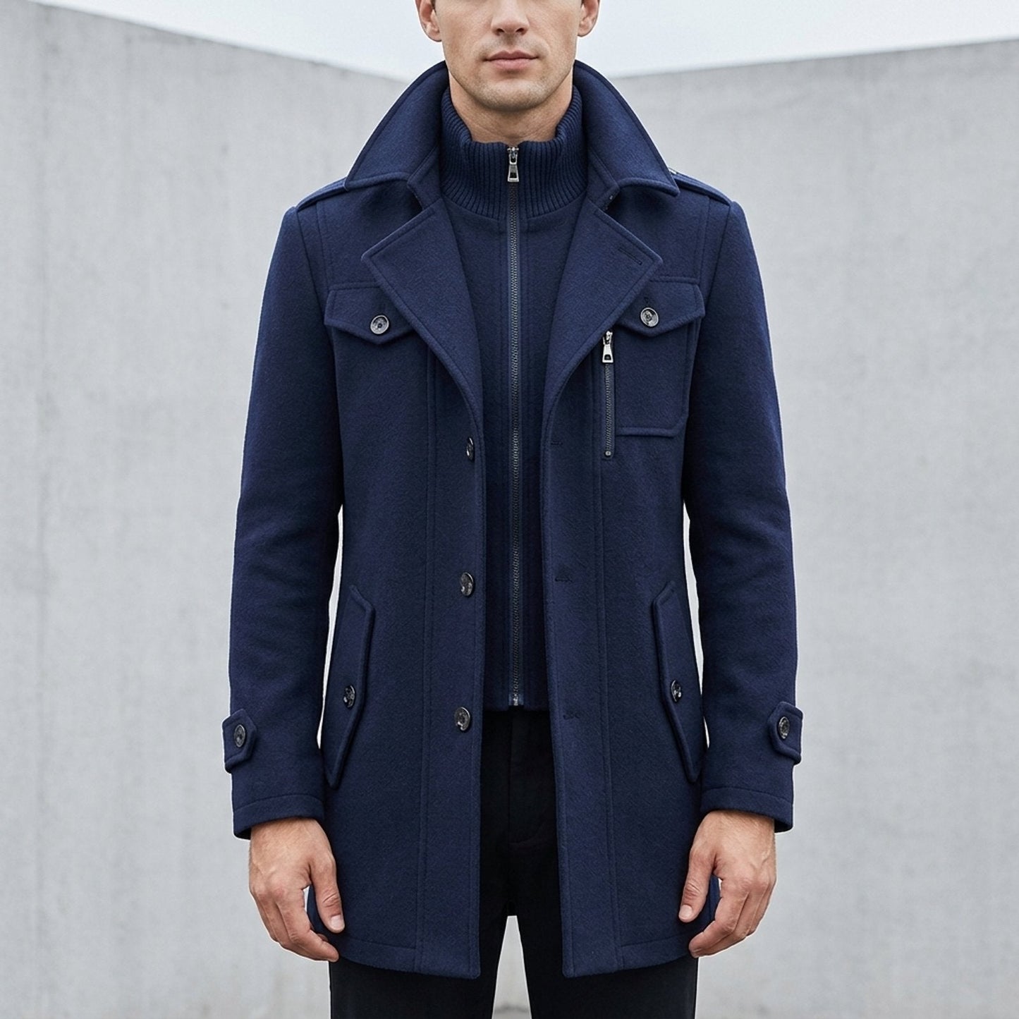 Wool Blend Trench Coat