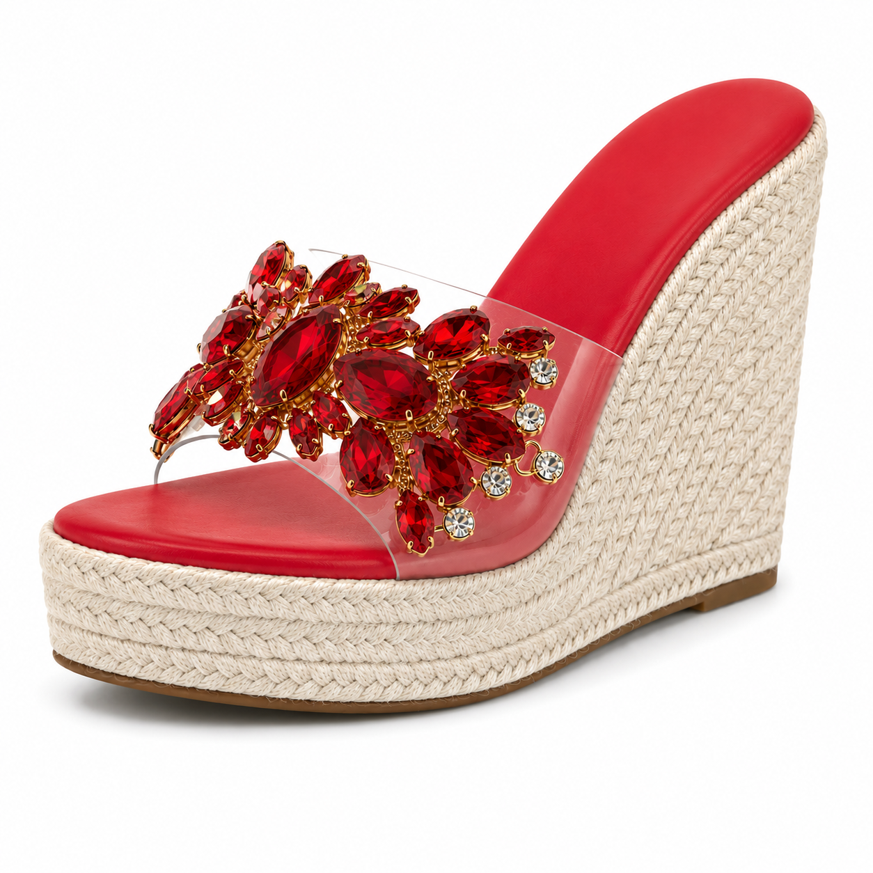 Rhinestone High Heel Slides