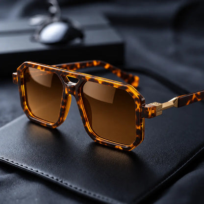 Vintage Square Pilot Sunglasses