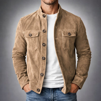Suede Stand Collar Jacket