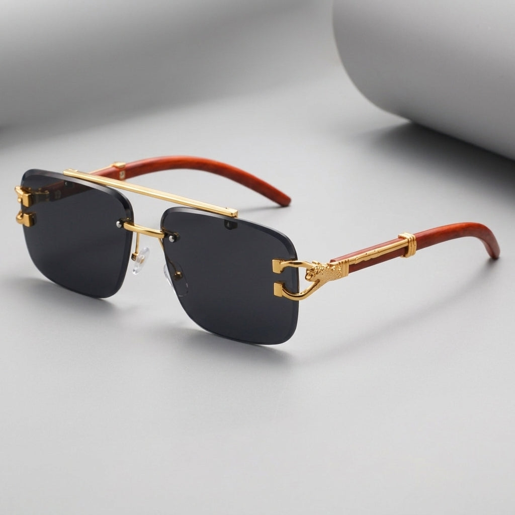 Rimless Square Pilot Sunglasses
