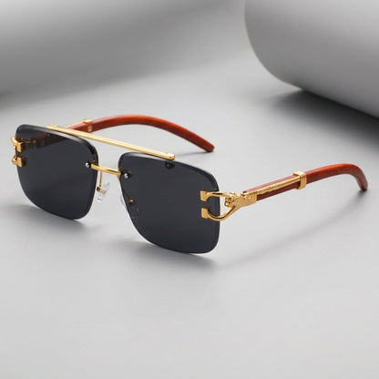 Rimless Square Pilot Sunglasses