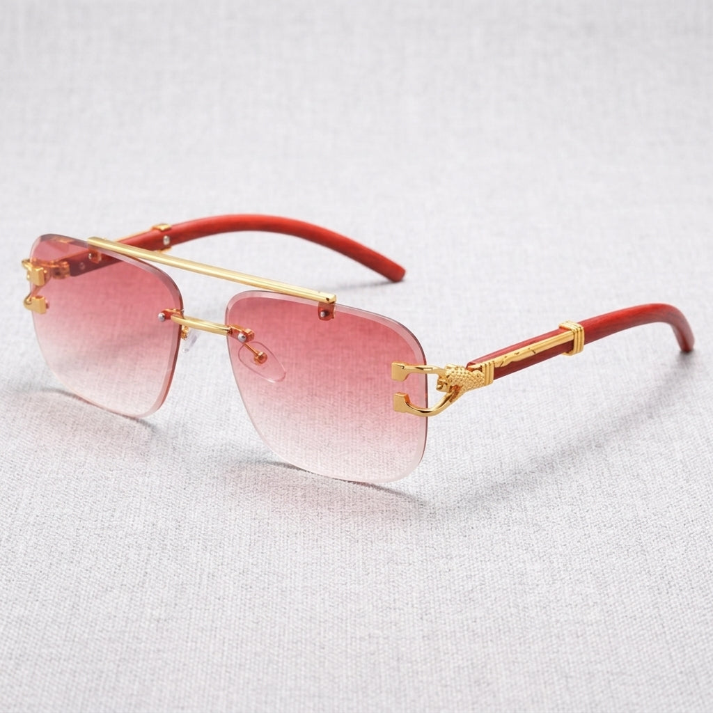 Rimless Square Pilot Sunglasses