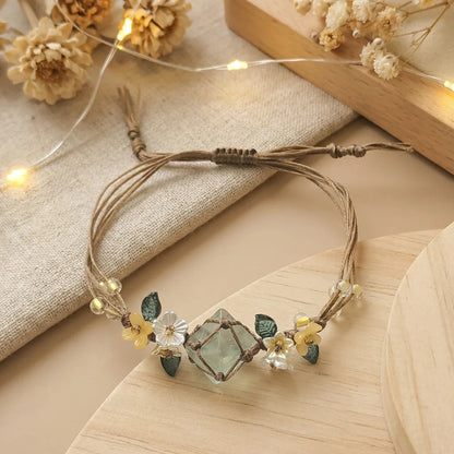 Woven Pebble Charm Bracelet