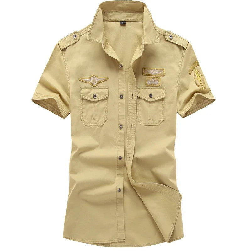Military Style Cotton Shirt