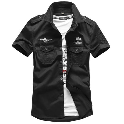 Military Style Cotton Shirt