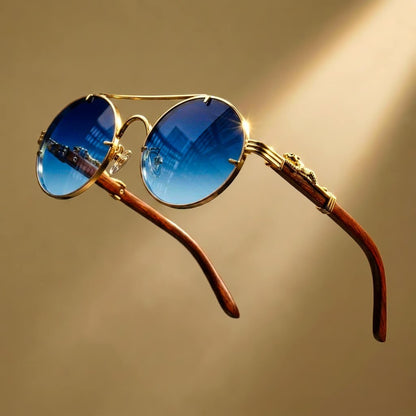 Vintage Pilot Round Sunglasses