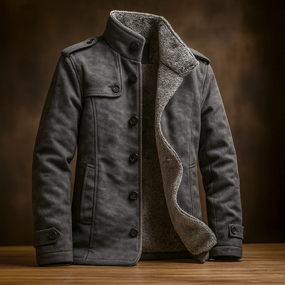Men's Faux Fur Collar Overcoat