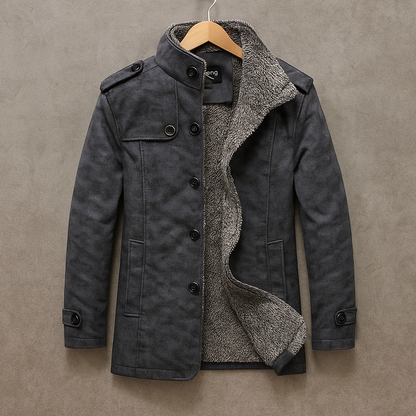 Men's Faux Fur Collar Overcoat