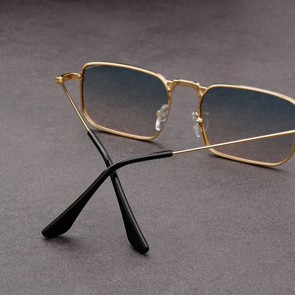 Retro Metal Rectangle Sunglasses