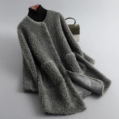 Faux Lamb Fur Coat