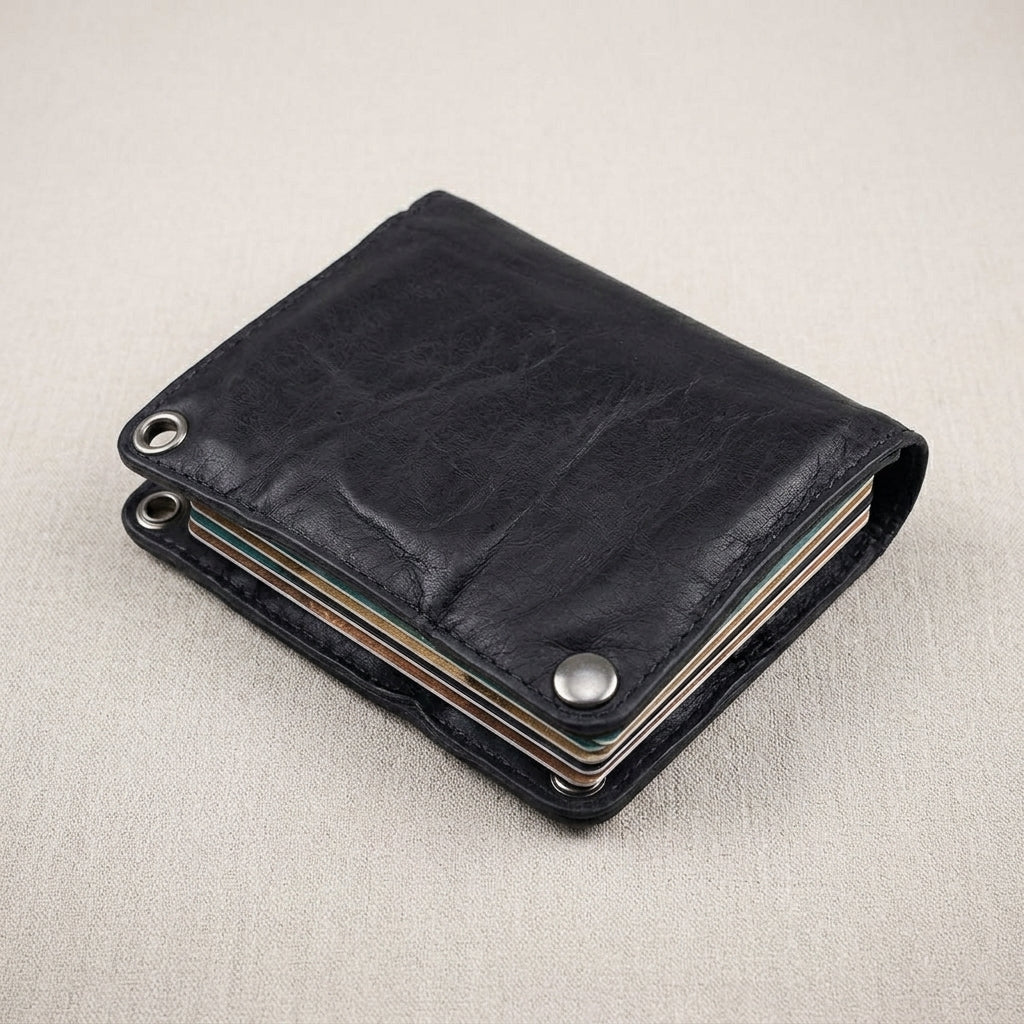 Wrinkle Leather Bifold Wallet