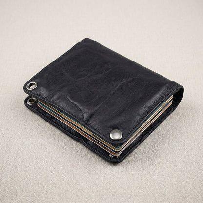 Wrinkle Leather Bifold Wallet