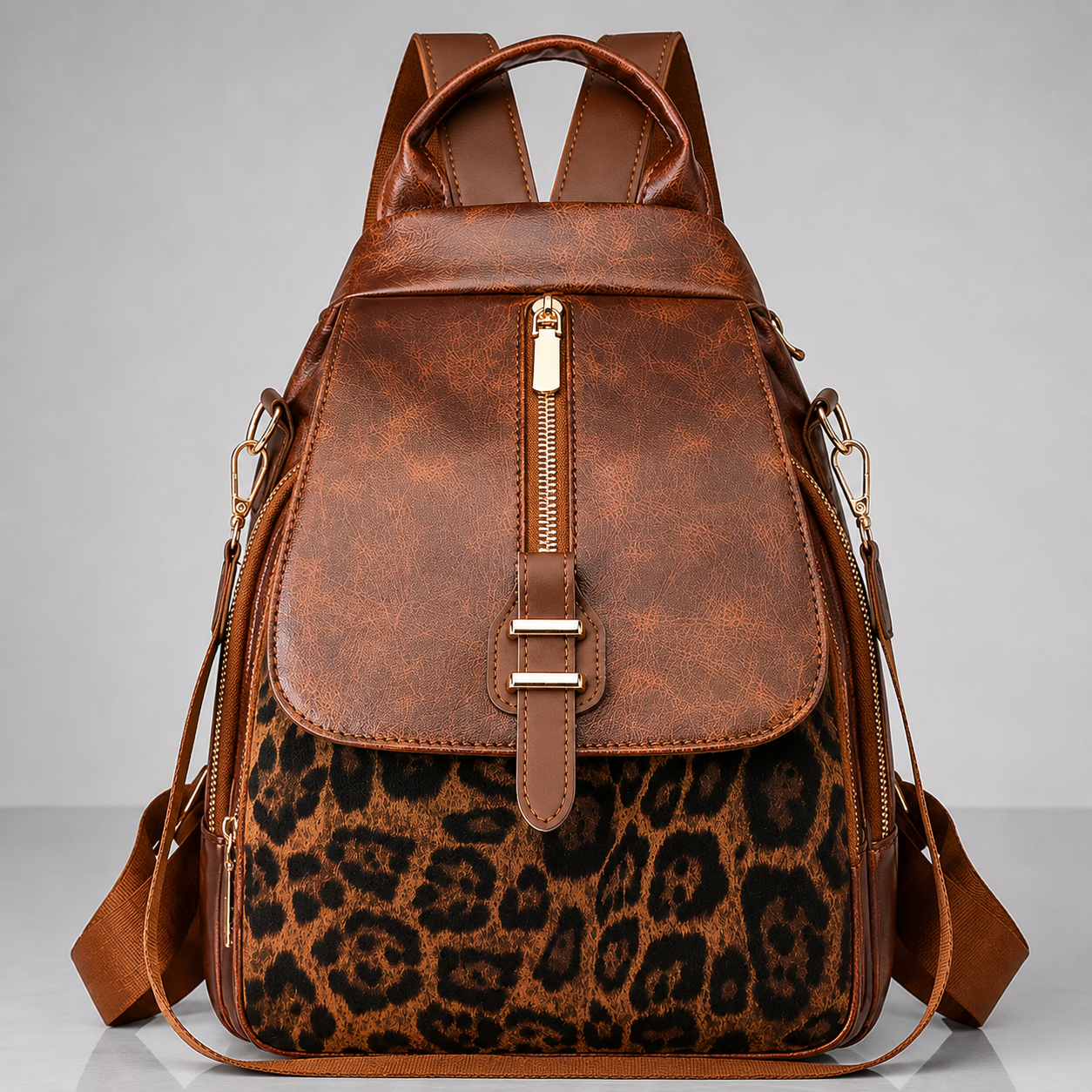Women's Trendy Leopard Backpack