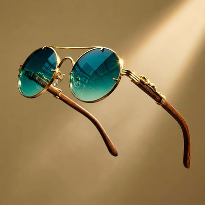 Vintage Pilot Round Sunglasses