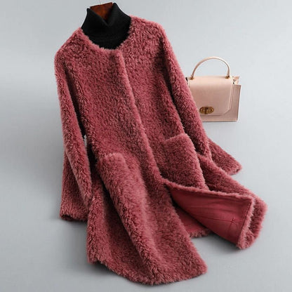 Faux Lamb Fur Coat