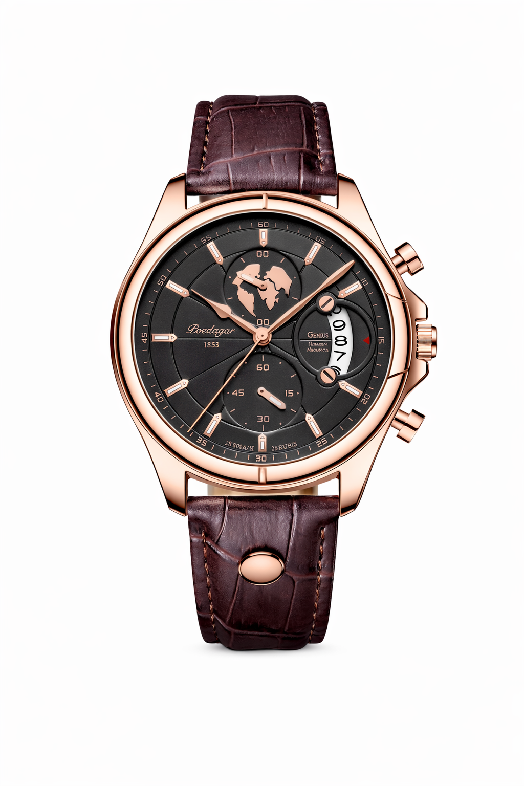 Chronograph Watch Leather Strap
