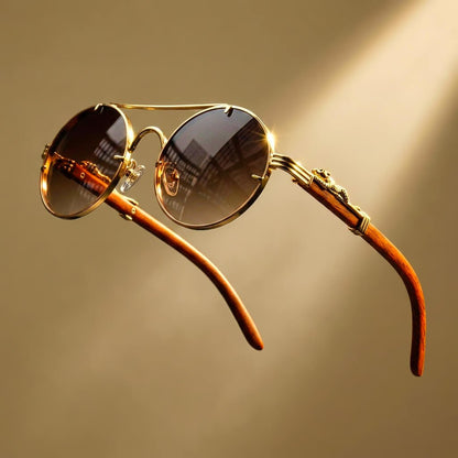 Vintage Pilot Round Sunglasses