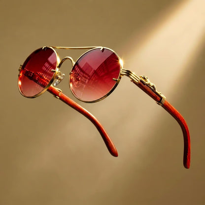 Vintage Pilot Round Sunglasses