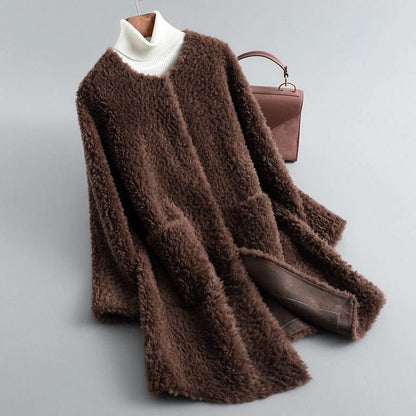Faux Lamb Fur Coat