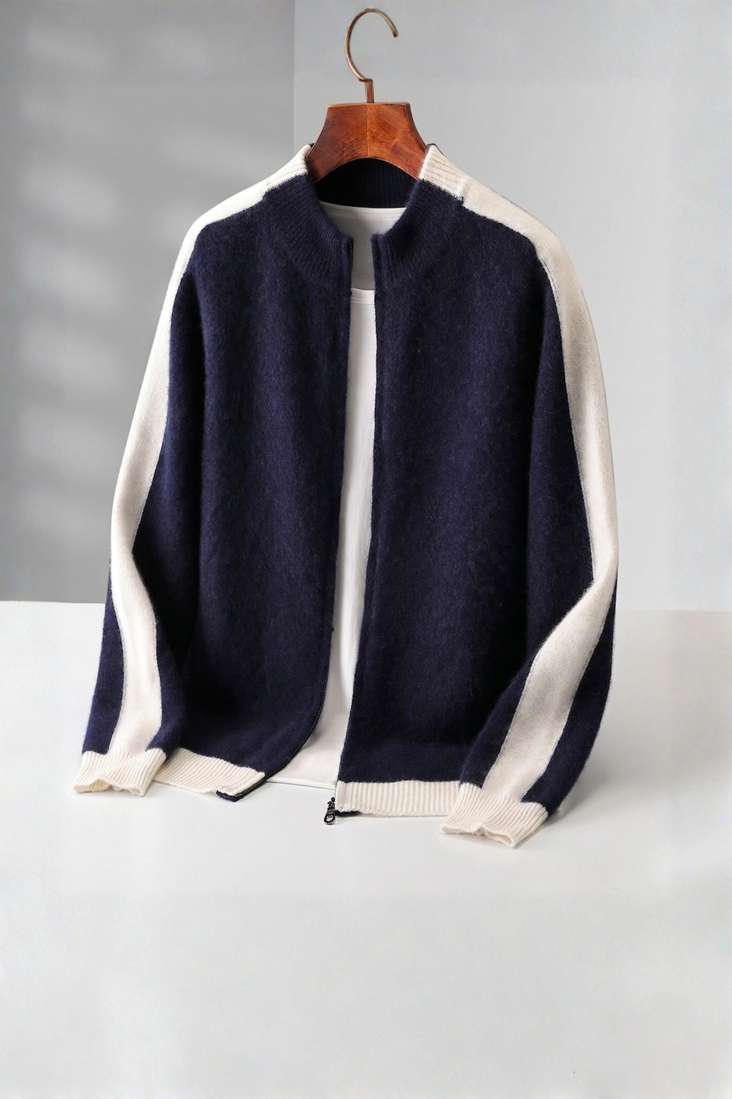 Merino Wool Zip Cardigan