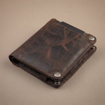 Wrinkle Leather Bifold Wallet