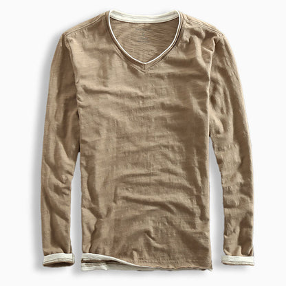Frayed Collar Raw Cotton Tee