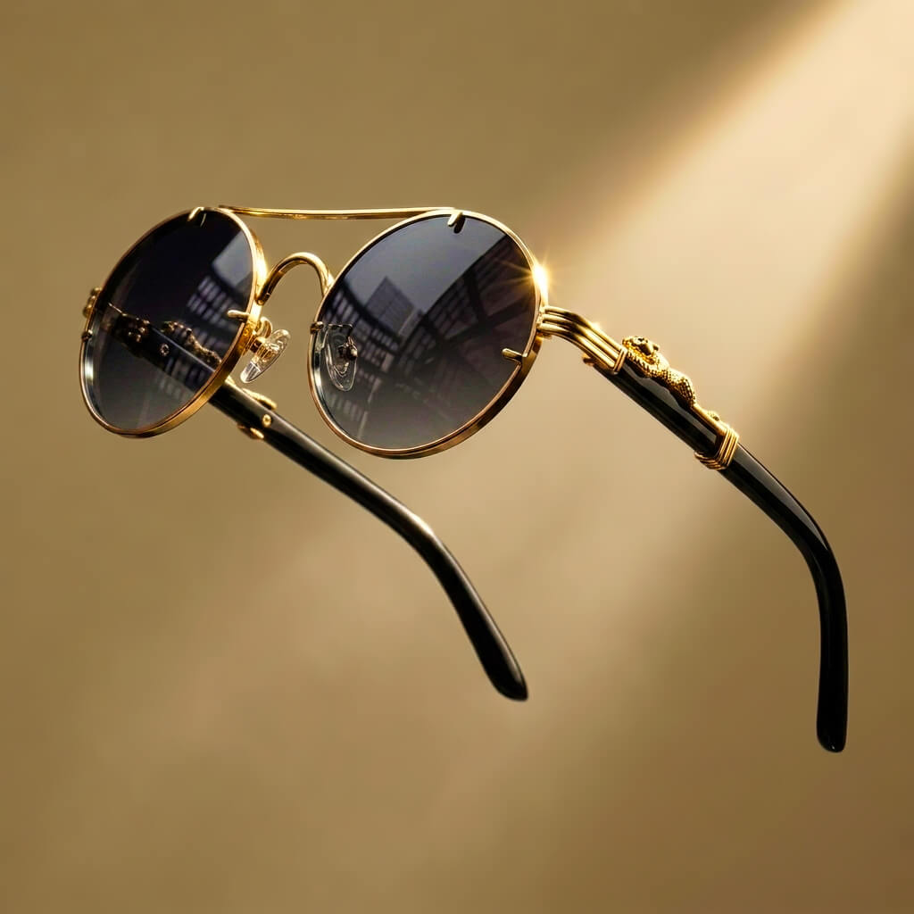 Vintage Pilot Round Sunglasses