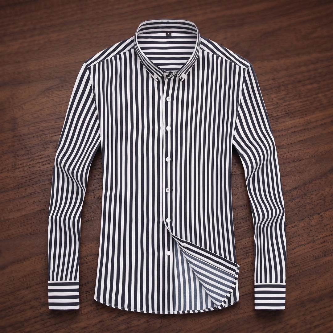 Striped Slim-Fit Long Shirt