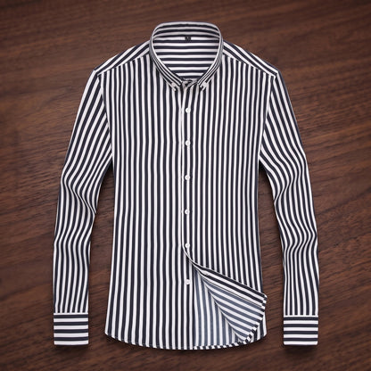 Striped Slim-Fit Long Shirt