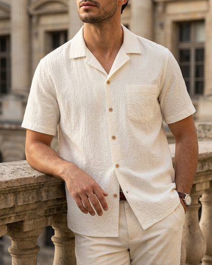 Linen Camp Collar Shirt