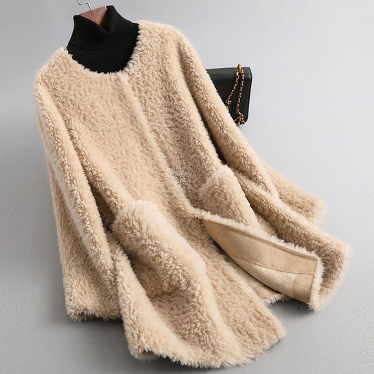 Faux Lamb Fur Coat