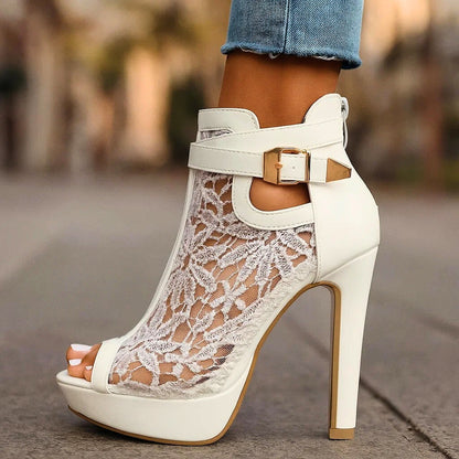 Peep Toe Stiletto Boots