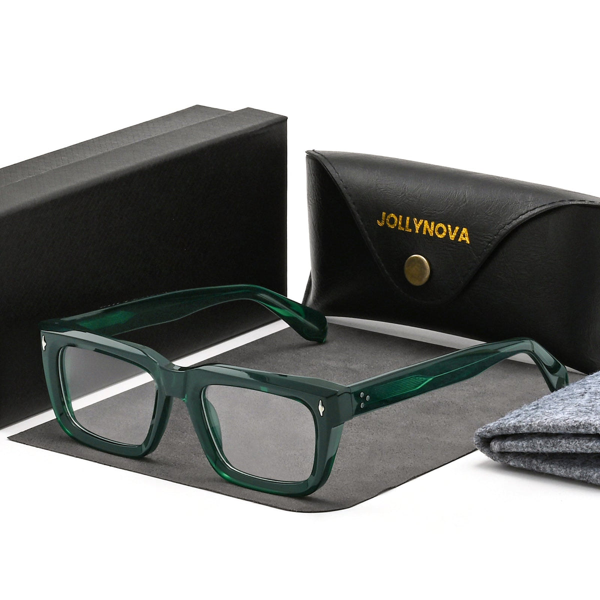 Thick Rectangular Acetate Eyeglasses