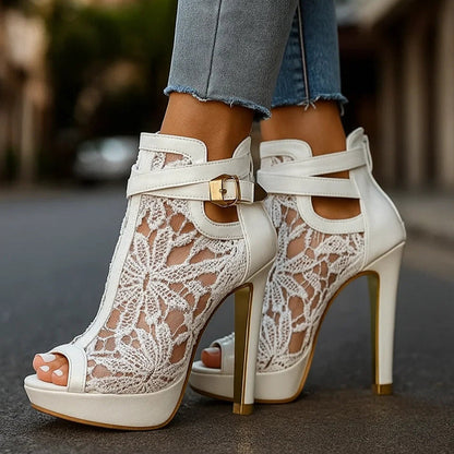 Peep Toe Stiletto Boots