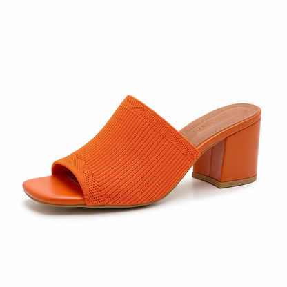 Knit Block Heel Mules