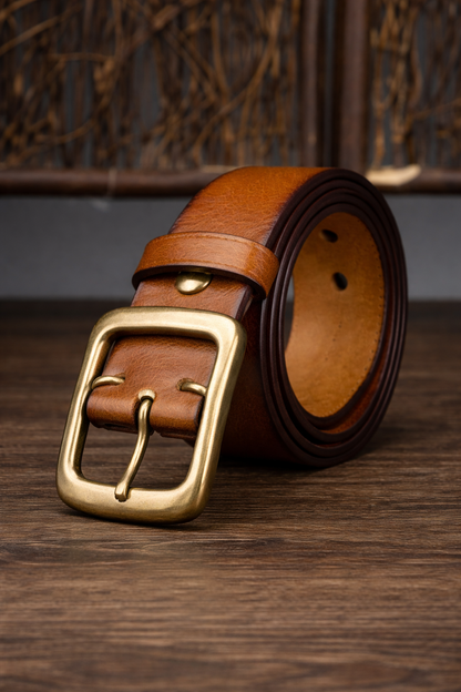 Retro Cowskin Leather Belt