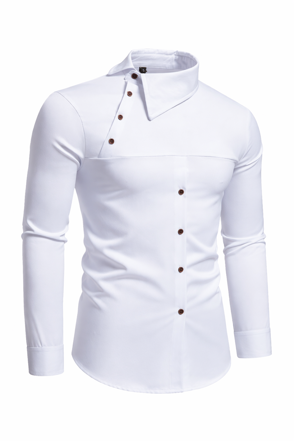 Stand Collar Irregular Button Shirt