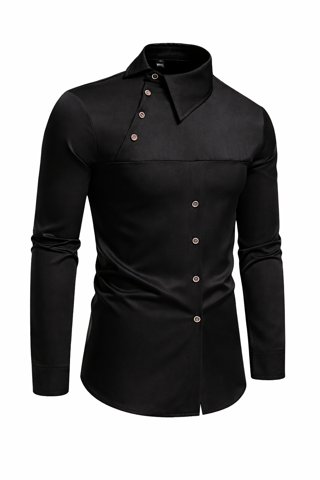 Stand Collar Irregular Button Shirt