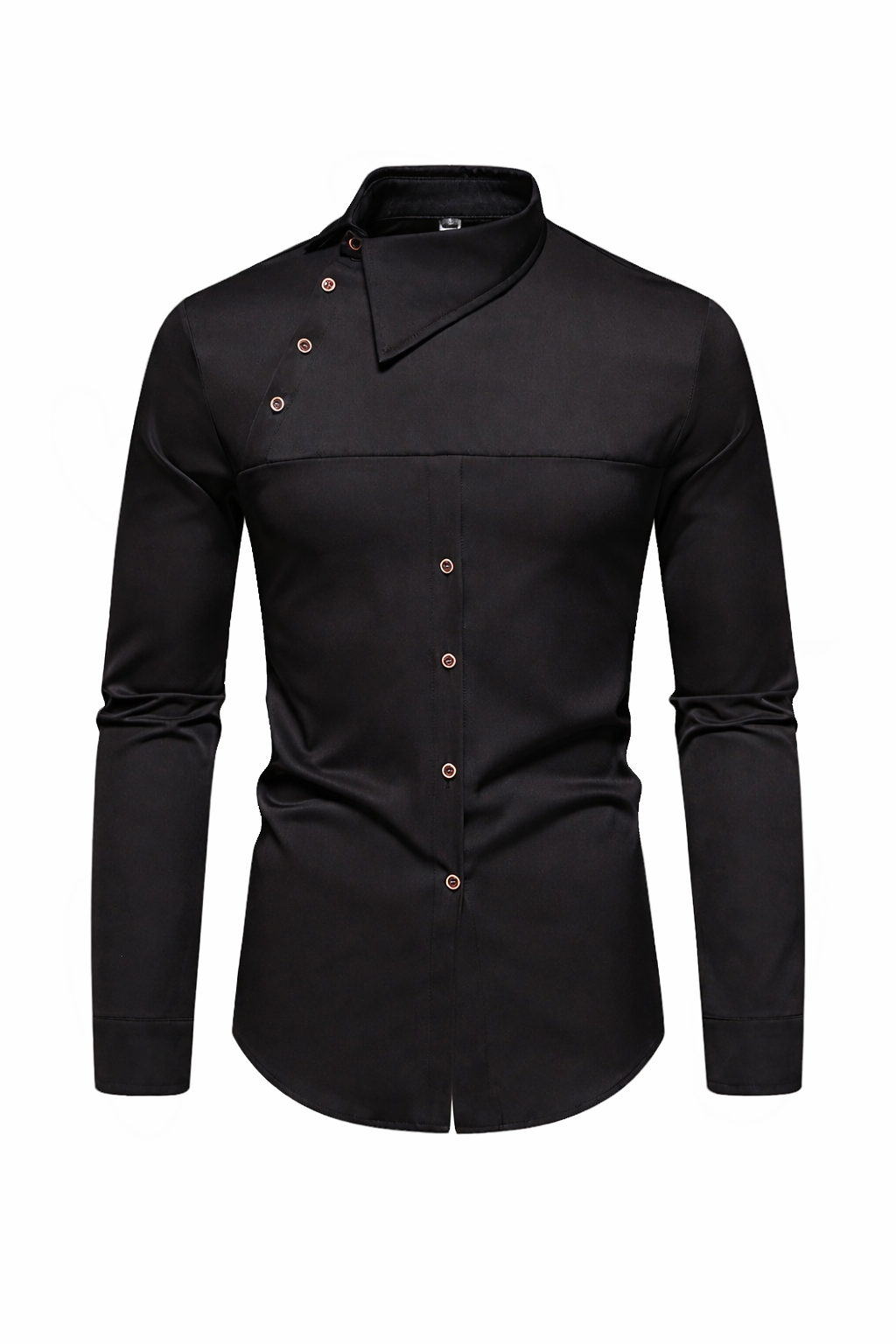 Stand Collar Irregular Button Shirt