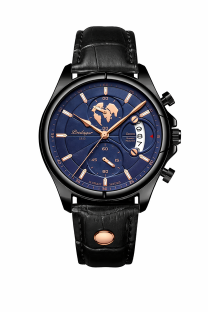 Chronograph Watch Leather Strap