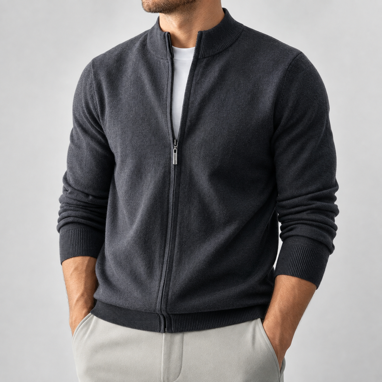 Men's Full Zip Knit Cardigan