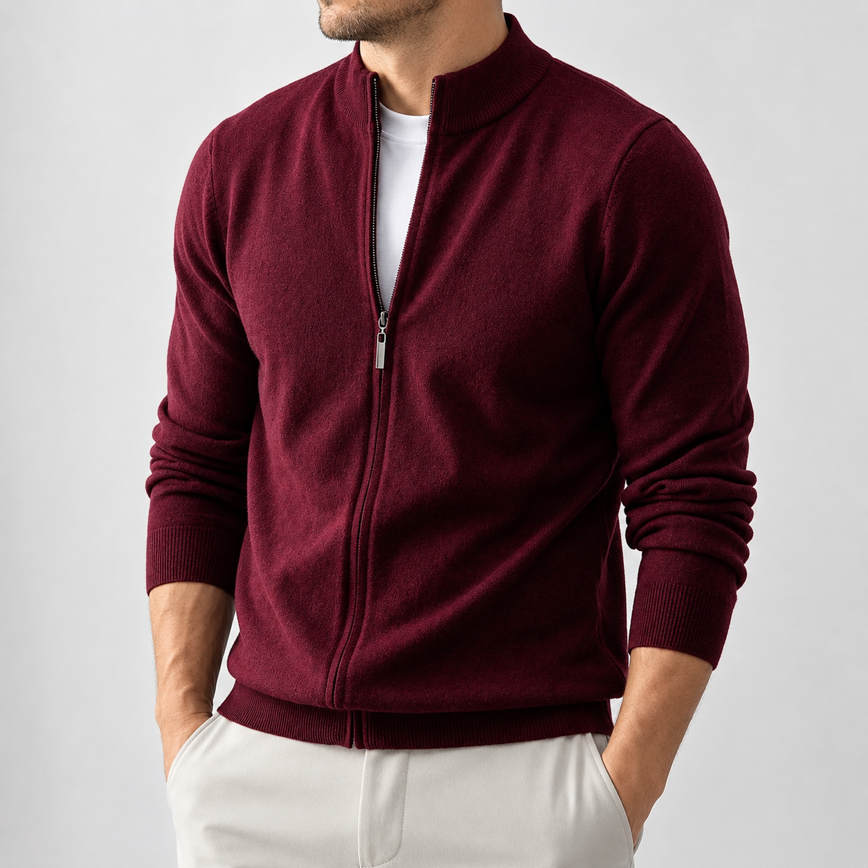 Men's Full Zip Knit Cardigan